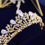 Princess CZ Zircon Gold Brides Crown Headband Crystal Tiaras Crowns Hair Band Bridal Hair Accessories