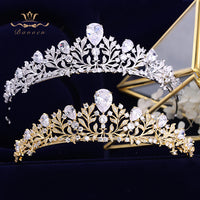 Princess CZ Zircon Gold Brides Crown Headband Crystal Tiaras Crowns Hair Band Bridal Hair Accessories