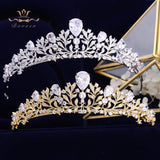 Princess CZ Zircon Gold Brides Crown Headband Crystal Tiaras Crowns Hair Band Bridal Hair Accessories