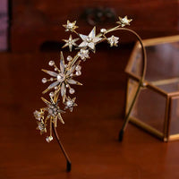 Star Headbands Retro Rhinestone Wedding Hairband Evening Tiara Hair Accessory