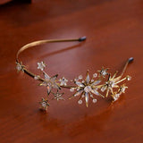 Star Headbands Retro Rhinestone Wedding Hairband Evening Tiara Hair Accessory