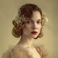 High Quality Champagne Flower Bridal Hairbands Tiara