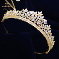 Top Quality Silver Sparkling Zircon Brides Tiaras Crown Bridal Hairbands Headpiece Wedding Hair Accessories