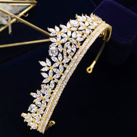 Top Quality Silver Sparkling Zircon Brides Tiaras Crown Bridal Hairbands Headpiece Wedding Hair Accessories