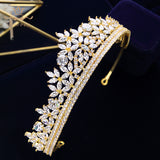 Top Quality Silver Sparkling Zircon Brides Tiaras Crown Bridal Hairbands Headpiece Wedding Hair Accessories