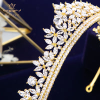 Top Quality Silver Sparkling Zircon Brides Tiaras Crown Bridal Hairbands Headpiece Wedding Hair Accessories