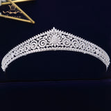 Sparkling Gold Full Zircon Bridal Tiaras Crowns Plated Crystal Wedding Hairbands For Brides