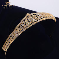 Sparkling Gold Full Zircon Bridal Tiaras Crowns Plated Crystal Wedding Hairbands For Brides