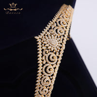 Sparkling Gold Full Zircon Bridal Tiaras Crowns Plated Crystal Wedding Hairbands For Brides