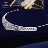Sparkling Gold Full Zircon Bridal Tiaras Crowns Plated Crystal Wedding Hairbands For Brides