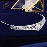Sparkling Gold Full Zircon Bridal Tiaras Crowns Plated Crystal Wedding Hairbands For Brides