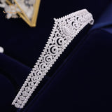 Sparkling Gold Full Zircon Bridal Tiaras Crowns Plated Crystal Wedding Hairbands For Brides